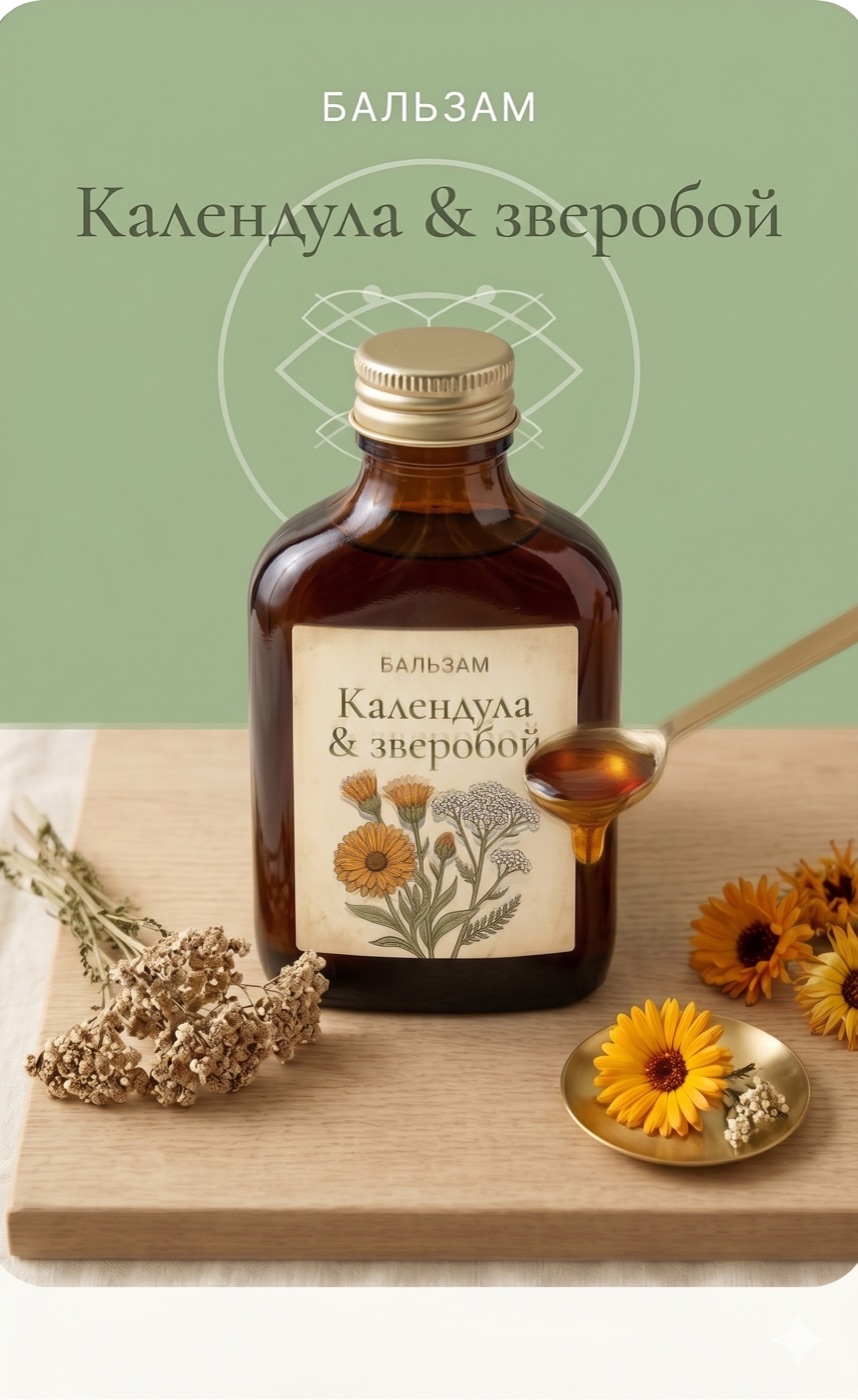 Бальзам с календулой и зверобоем