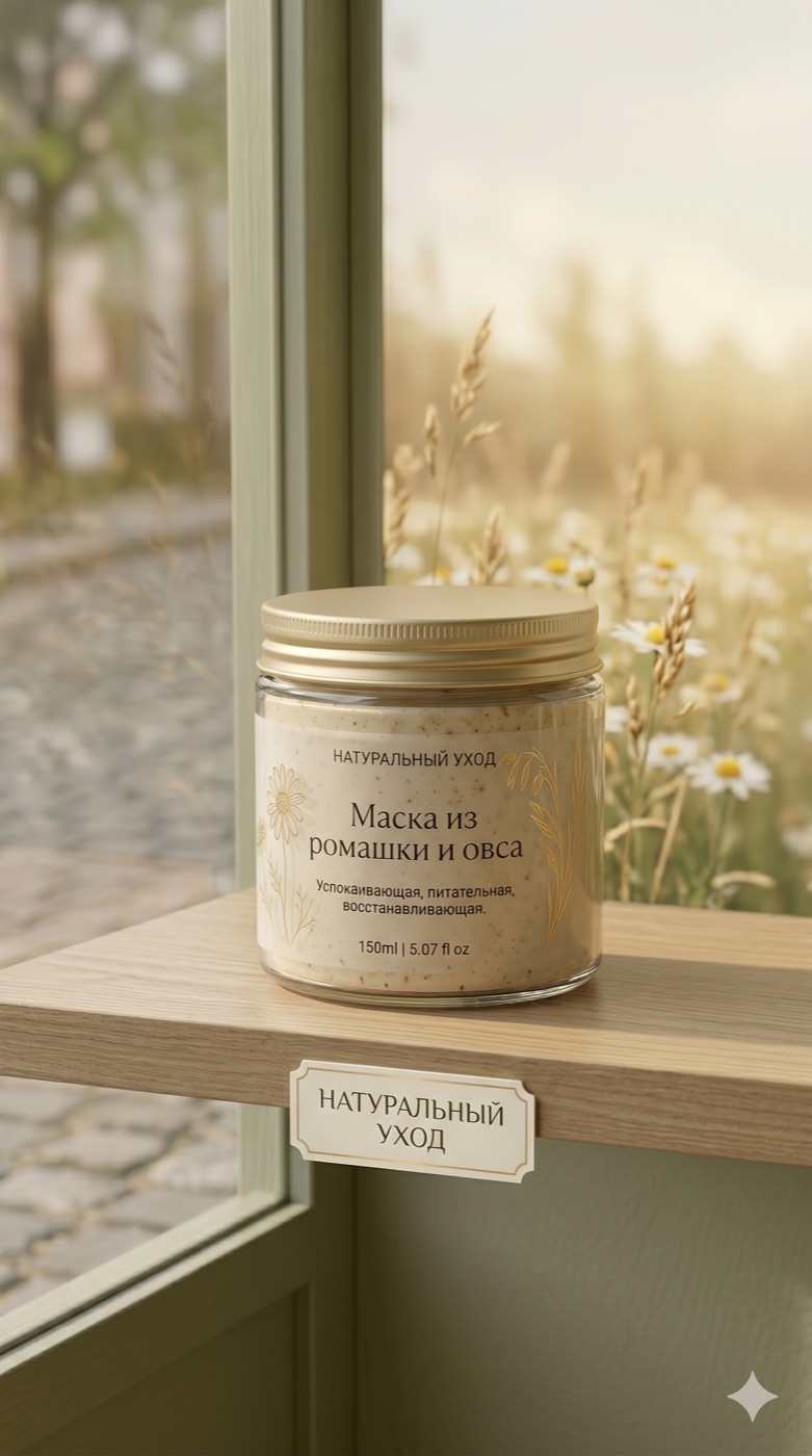 Успокаивающая маска из ромашки и овса