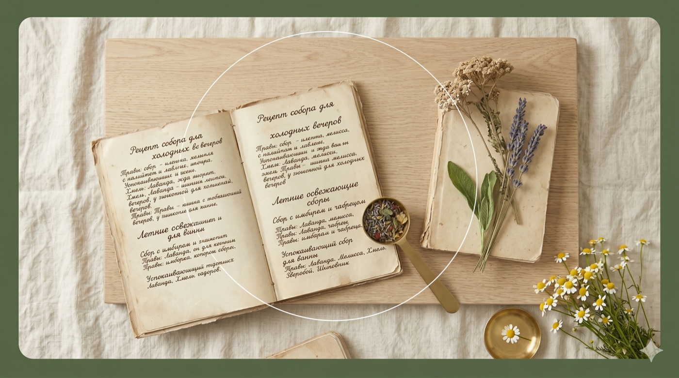 Рукописные тетради с рецептами сборов — наследие мастерской Herbcraft